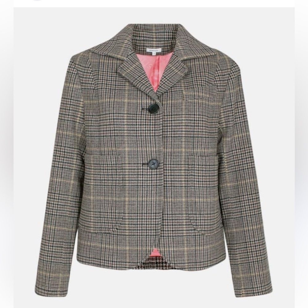 Manoush French size 38, Women’s Checkered Jacket in Beige/Black